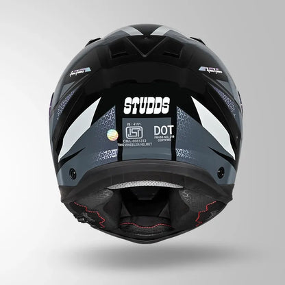 Studds Helios D2 Black Chameleon Grey Pink Full Face Helmet