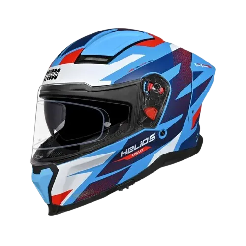 Studds Helios D2 Matt Blue Red Full Face Helmet