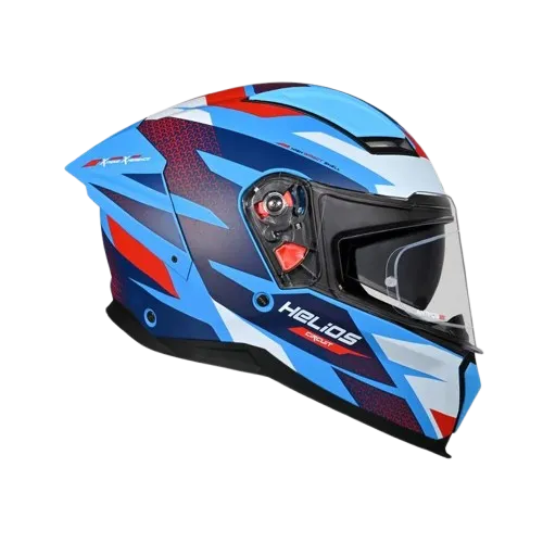 Studds Helios D2 Matt Blue Red Full Face Helmet