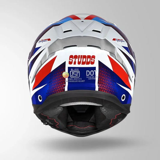 Studds Helios D2 White N1 Full Face Helmet