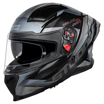 Studds Helios Effect Matt Black Gray N4 Full Face Helmet
