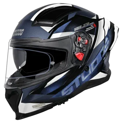 Studds Helios Effect Matt Black Blue N6 Full Face Helmet