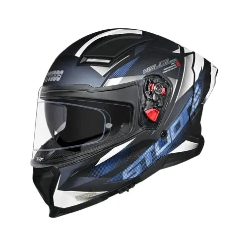 Studds Helios Effects Matt Black Blue N6 Full Face Helmet