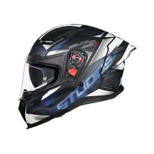 Studds Helios Effects Matt Black Blue N6 Full Face Helmet