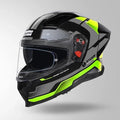 Studds Helios Green Spoiler Black Full Face Helmet