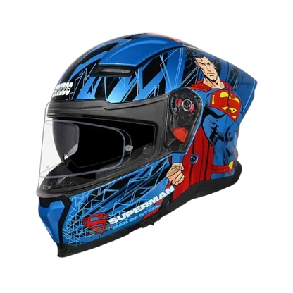 Studds Helios Superman Edition Blue Blue Full Face Helmet