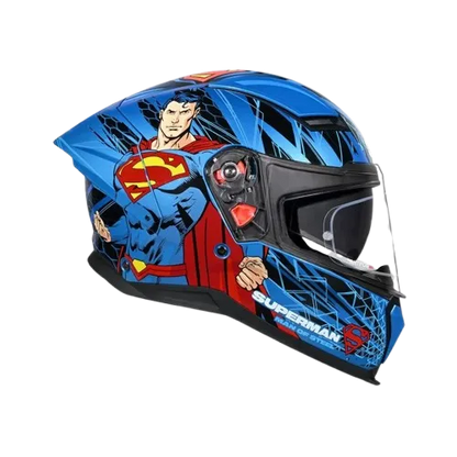 Studds Helios Superman Edition Blue Blue Full Face Helmet