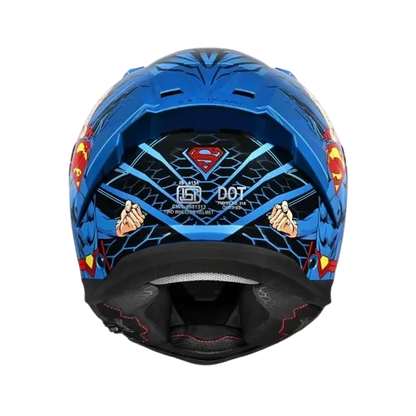 Studds Helios Superman Edition Blue Blue Full Face Helmet