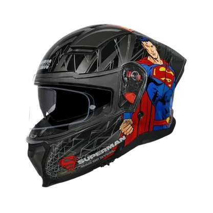 Studds Helios Superman Edition Gray Blue Full Face Helmet