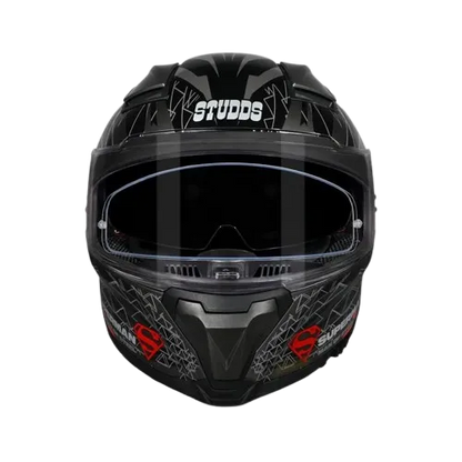 Studds Helios Superman Edition Gray Blue Full Face Helmet