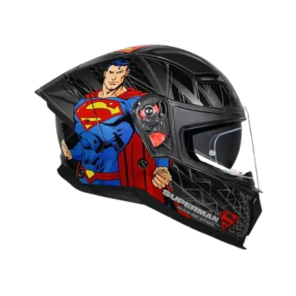Studds Helios Superman Edition Gray Blue Full Face Helmet