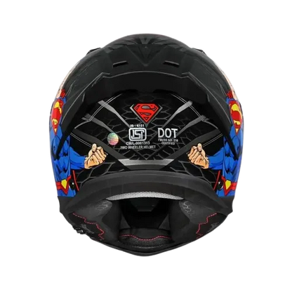 Studds Helios Superman Edition Gray Blue Full Face Helmet
