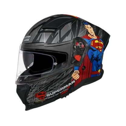 Studds Helios Superman Edition Matt Black Blue Full Face Helmet