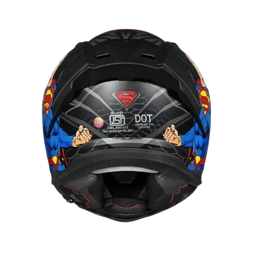 Studds Helios Superman Edition Matt Black Blue Full Face Helmet
