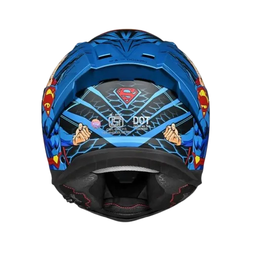 Studds Helios Superman Edition Matt Blue Blue Full Face Helmet