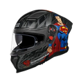 Studds Helios Superman Edition Matt Grey Blue Full Face Helmet