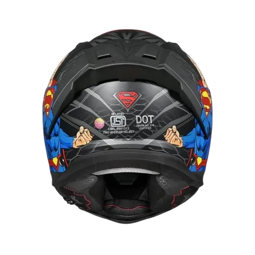 Studds Helios Superman Edition Matt Grey Blue Full Face Helmet