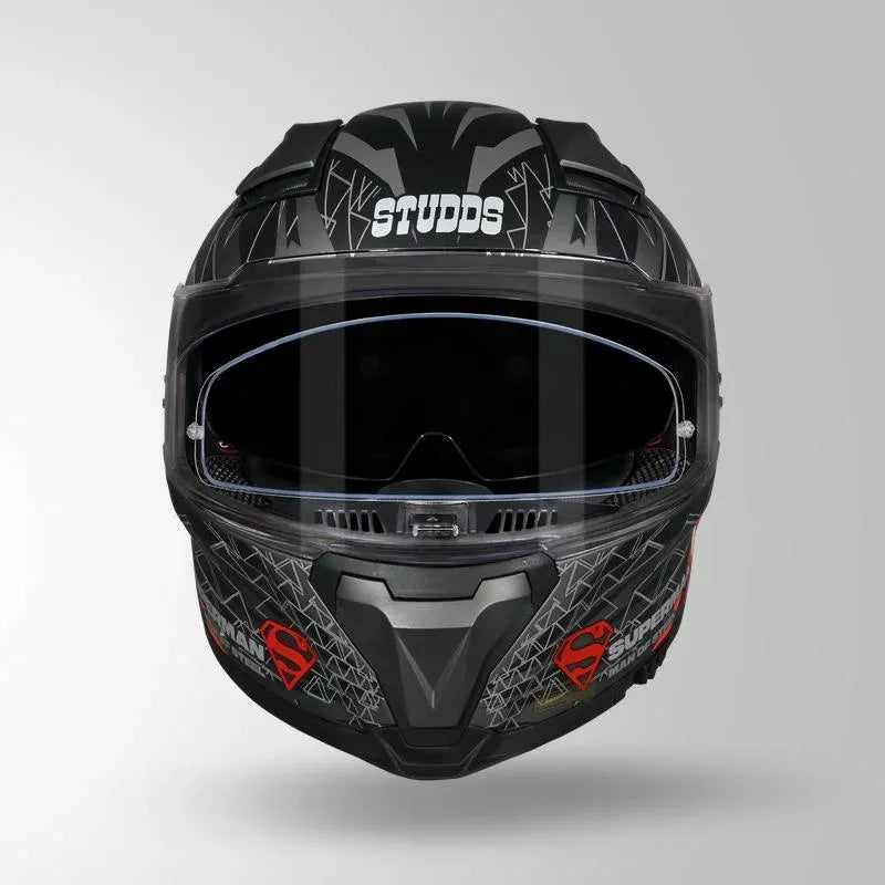 Studds Helios Superman Edition Matt Grey N1 Full Face Helmet