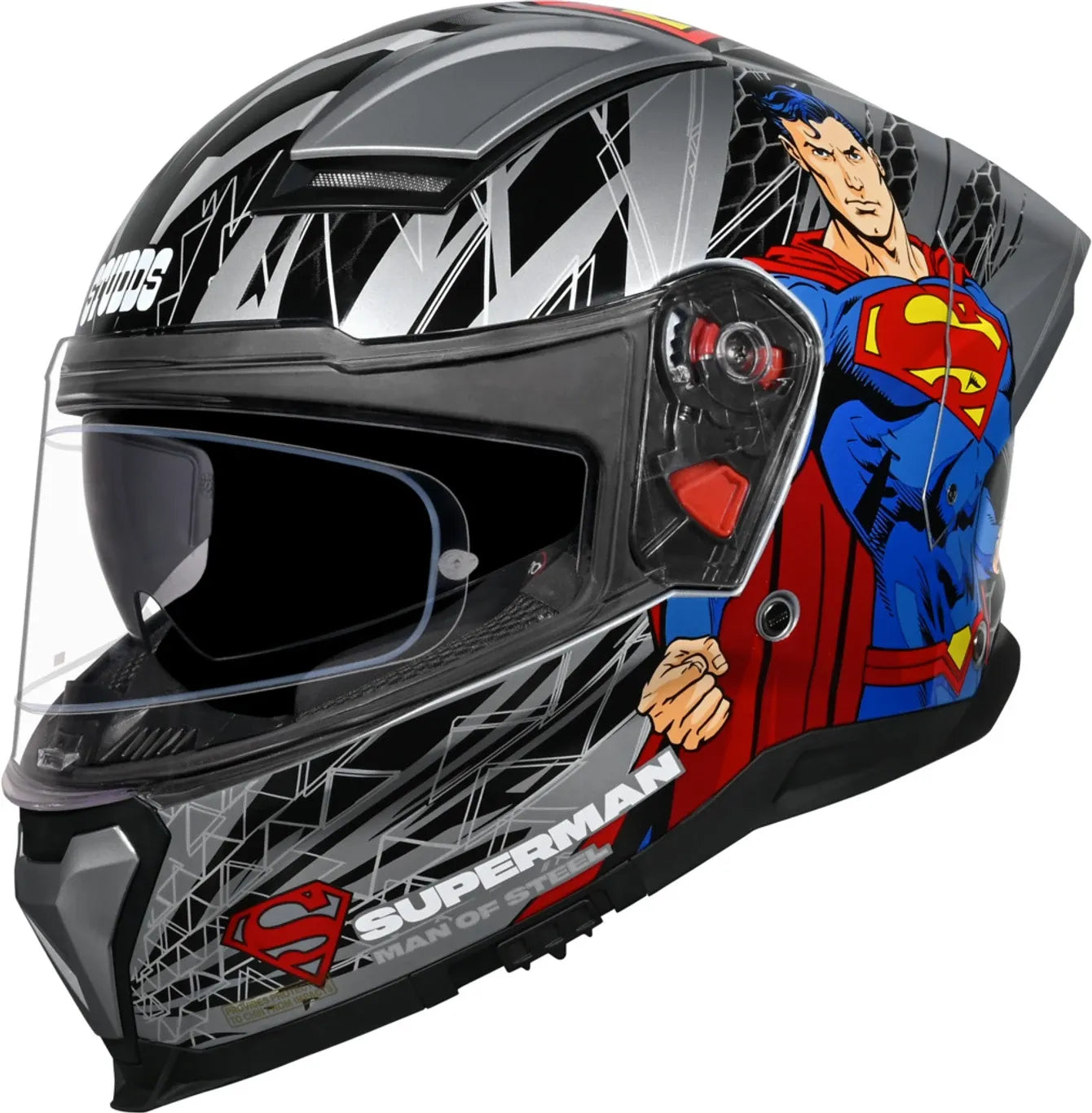 Studds Helios Superman Edition Silver N1 Full Face Helmet