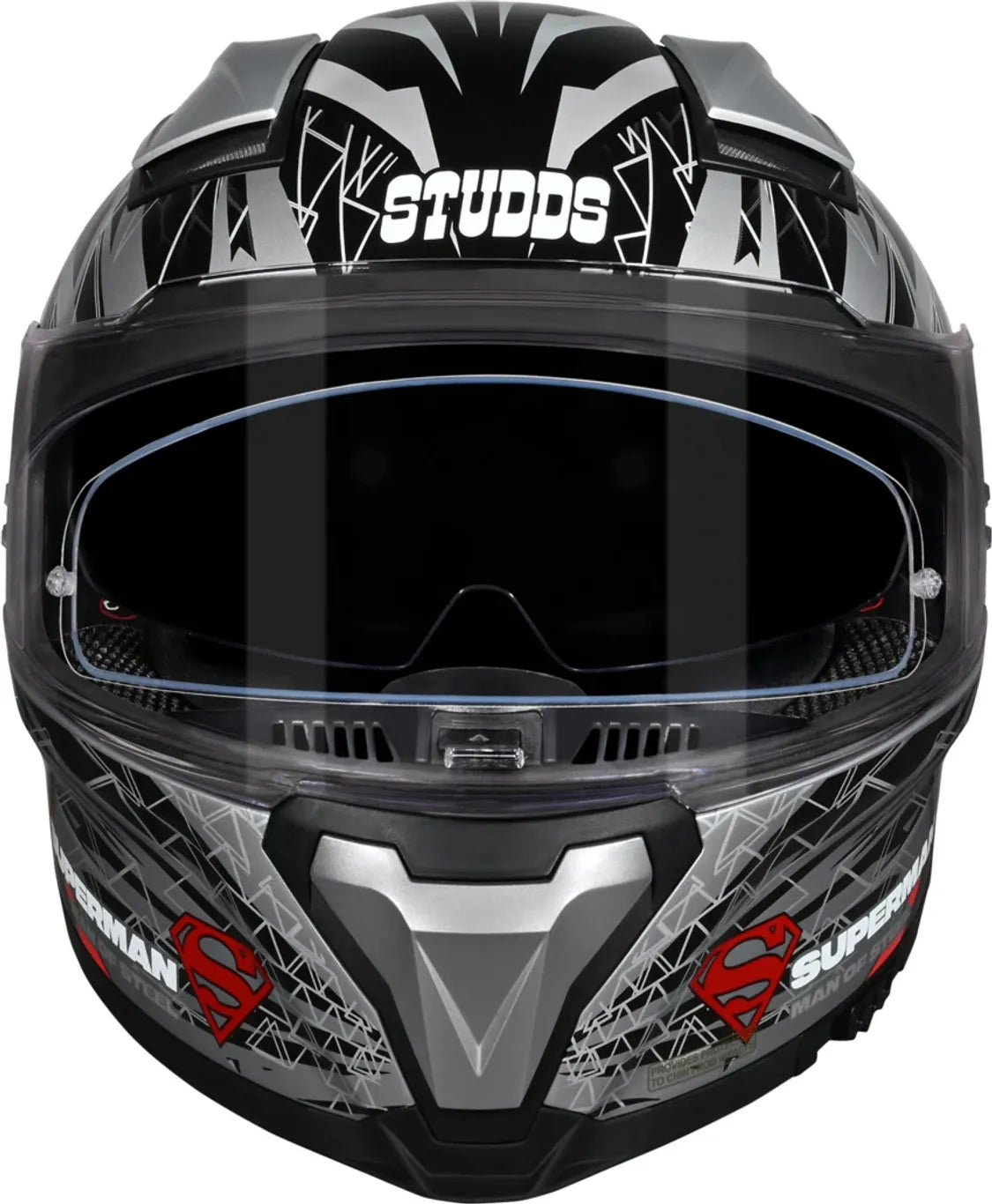 Studds Helios Superman Edition Silver N1 Full Face Helmet