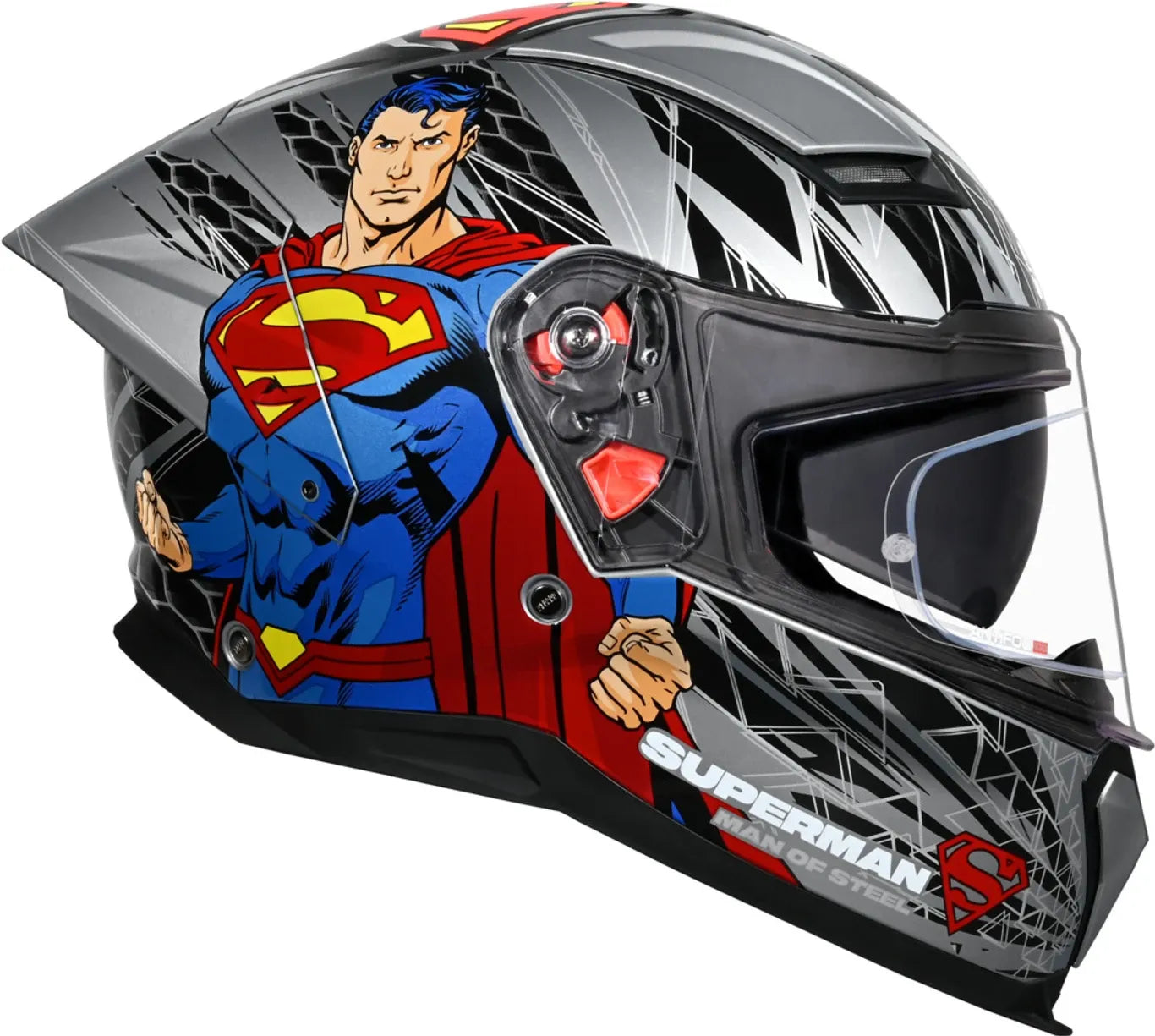 Studds Helios Superman Edition Silver N1 Full Face Helmet