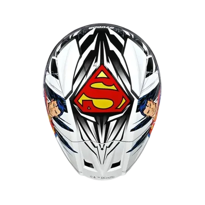 Studds Helios Superman Edition White Blue Full Face Helmet
