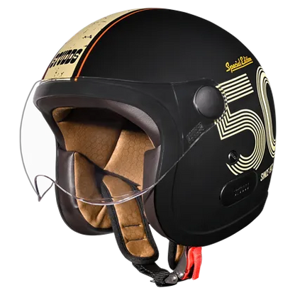 STUDDS Jet 50 With Short Black N5 Half Face Helmet