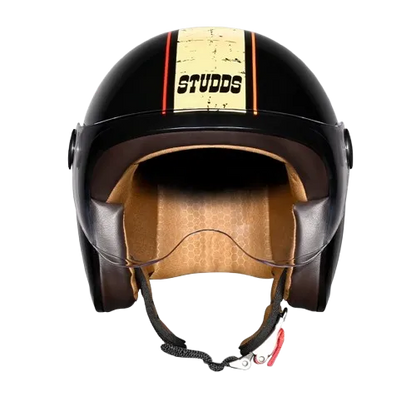 STUDDS Jet 50 With Short Black N5 Half Face Helmet
