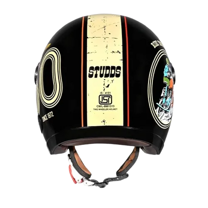 STUDDS Jet 50 With Short Black N5 Half Face Helmet