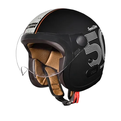 Studds Jet 50 With Short Matt Black Grey N4 Half Face Helmet