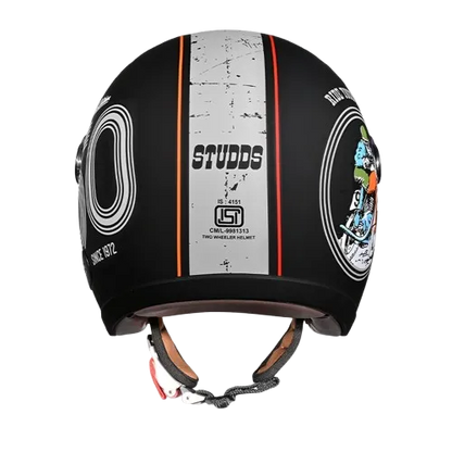 Studds Jet 50 With Short Matt Black Grey N4 Half Face Helmet