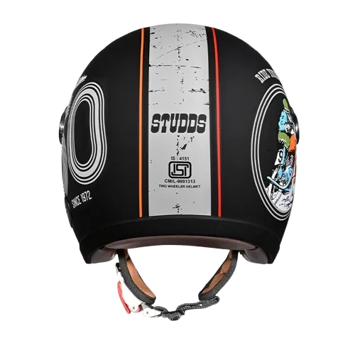 Studds Jet 50 With Short Matt Black Grey N4 Half Face Helmet