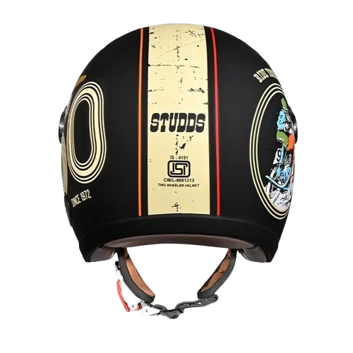 STUDDS Jet 50 With Short Matt Black N5 Half Face Helmet