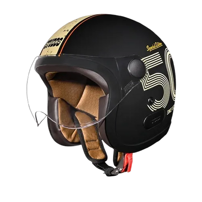 STUDDS Jet 50 With Short Matt Black N5 Half Face Helmet