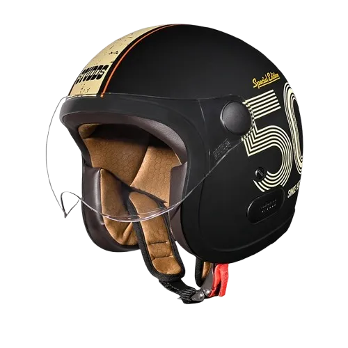 STUDDS Jet 50 With Short Matt Black N5 Half Face Helmet