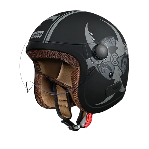 Studds Jet Toxic Matt Black Grey Full Face Helmet