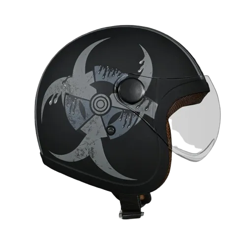 Studds Jet Toxic Matt Black Grey Full Face Helmet