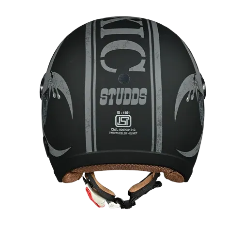 Studds Jet Toxic Matt Black Grey Full Face Helmet