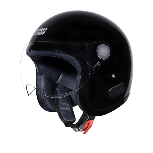 STUDDS Jet With Short Black Half Face Helmet