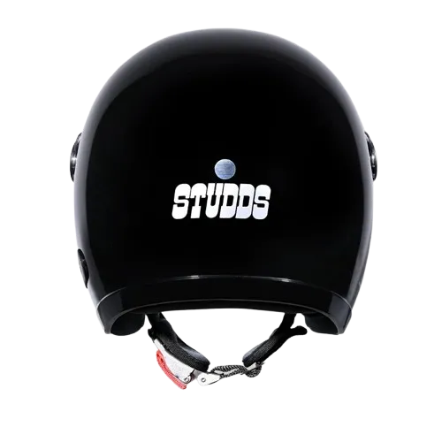 STUDDS Jet With Short Black Half Face Helmet