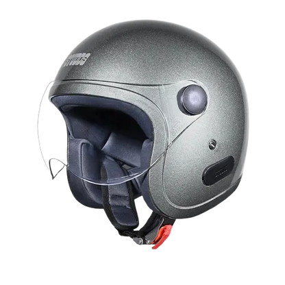 STUDDS Jet With Short Gun Grey Lg Half Face Helmet