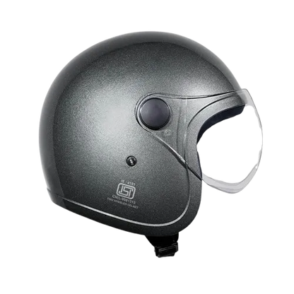 STUDDS Jet With Short Gun Grey Lg Half Face Helmet