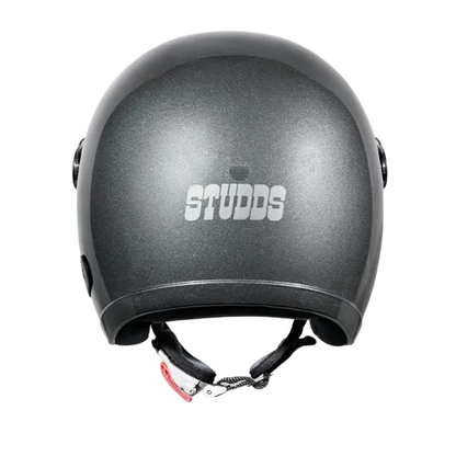STUDDS Jet With Short Gun Grey Lg Half Face Helmet