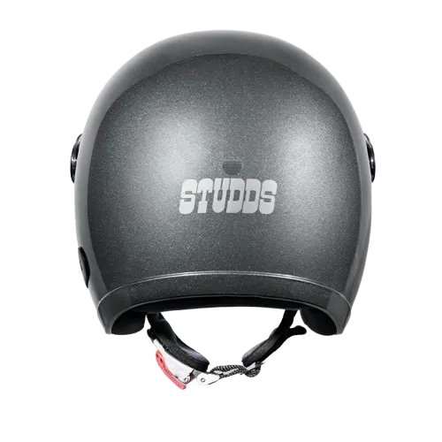 STUDDS Jet With Short Gun Grey Half Face Helmet