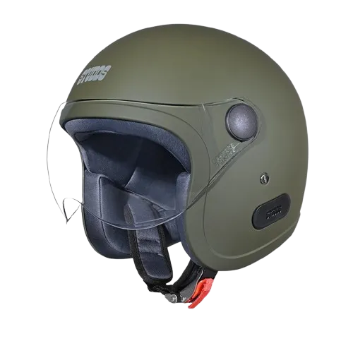 Studds Jet With Short Military Green Half Face Helmet