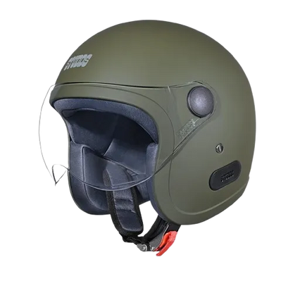 Studds Jet With Short Military Green Half Face Helmet