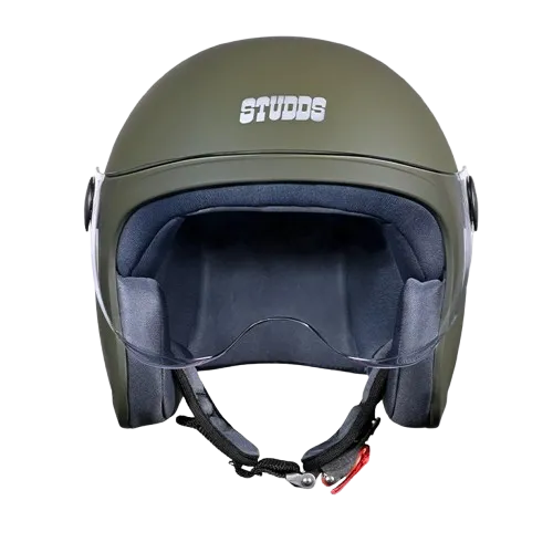 Studds Jet With Short Military Green Half Face Helmet