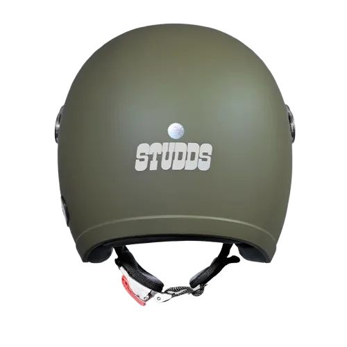 Studds Jet With Short Military Green Half Face Helmet