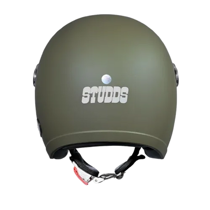 Studds Jet With Short Military Green Half Face Helmet