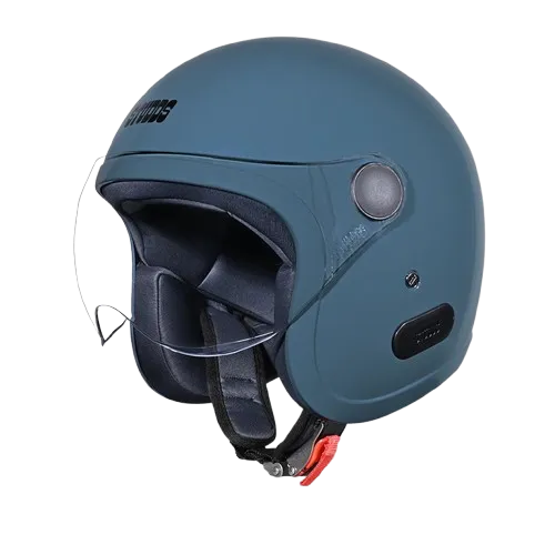 STUDDS Jet With Short Shork Skin Blue Half Face Helmet